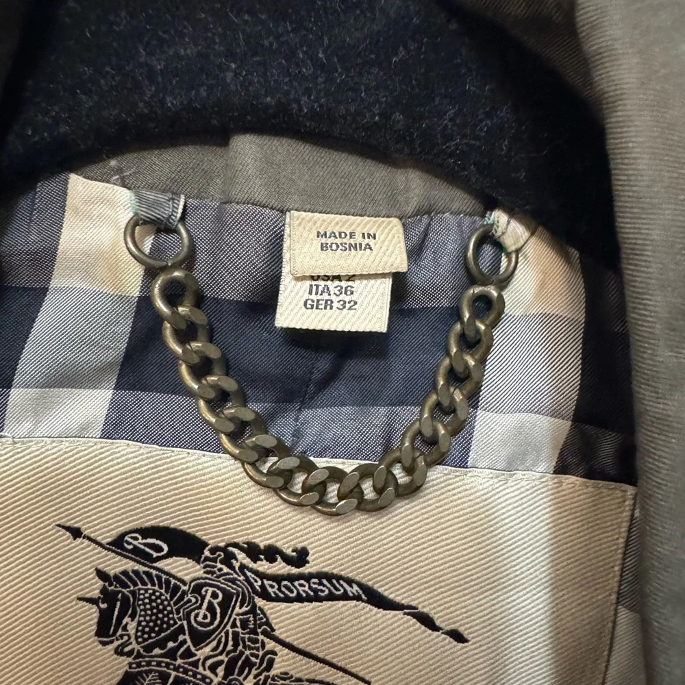 Burberry Green and leather sleeve with black and white classic pattern inside - Picture 3 of 7